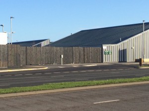 Timber acoustic fence for commercial property