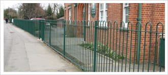 railings page bow top railings around school playground